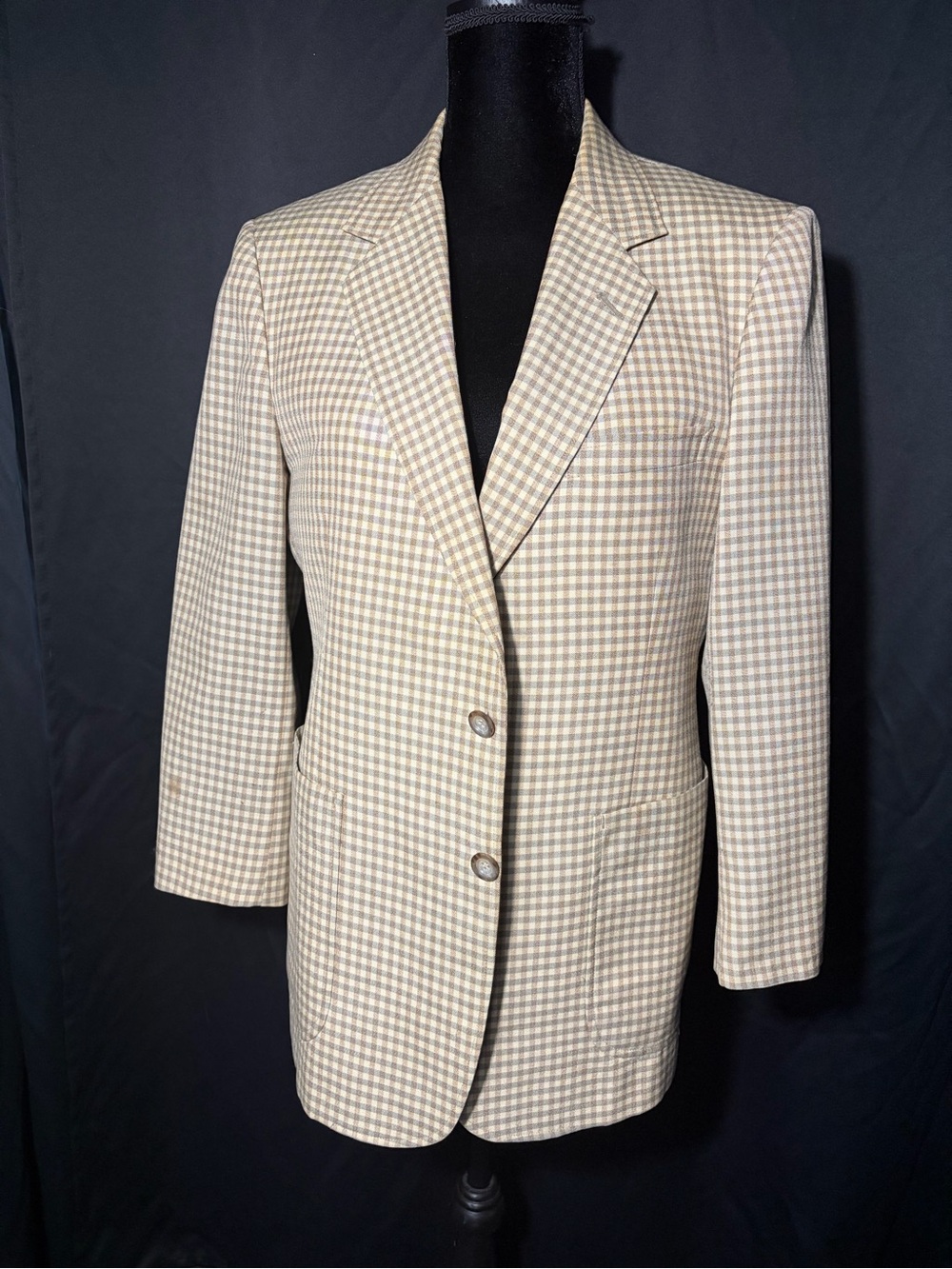 Classic 80s Buckingham Men’s Checked Sport Blazer